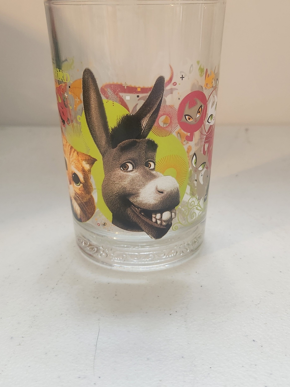 DreamWorks Shrek Donkey Character Glass - Green & Pink Design